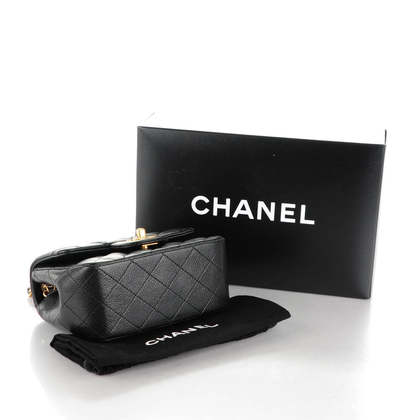 Caviar Quilted Mini Square Flap Black