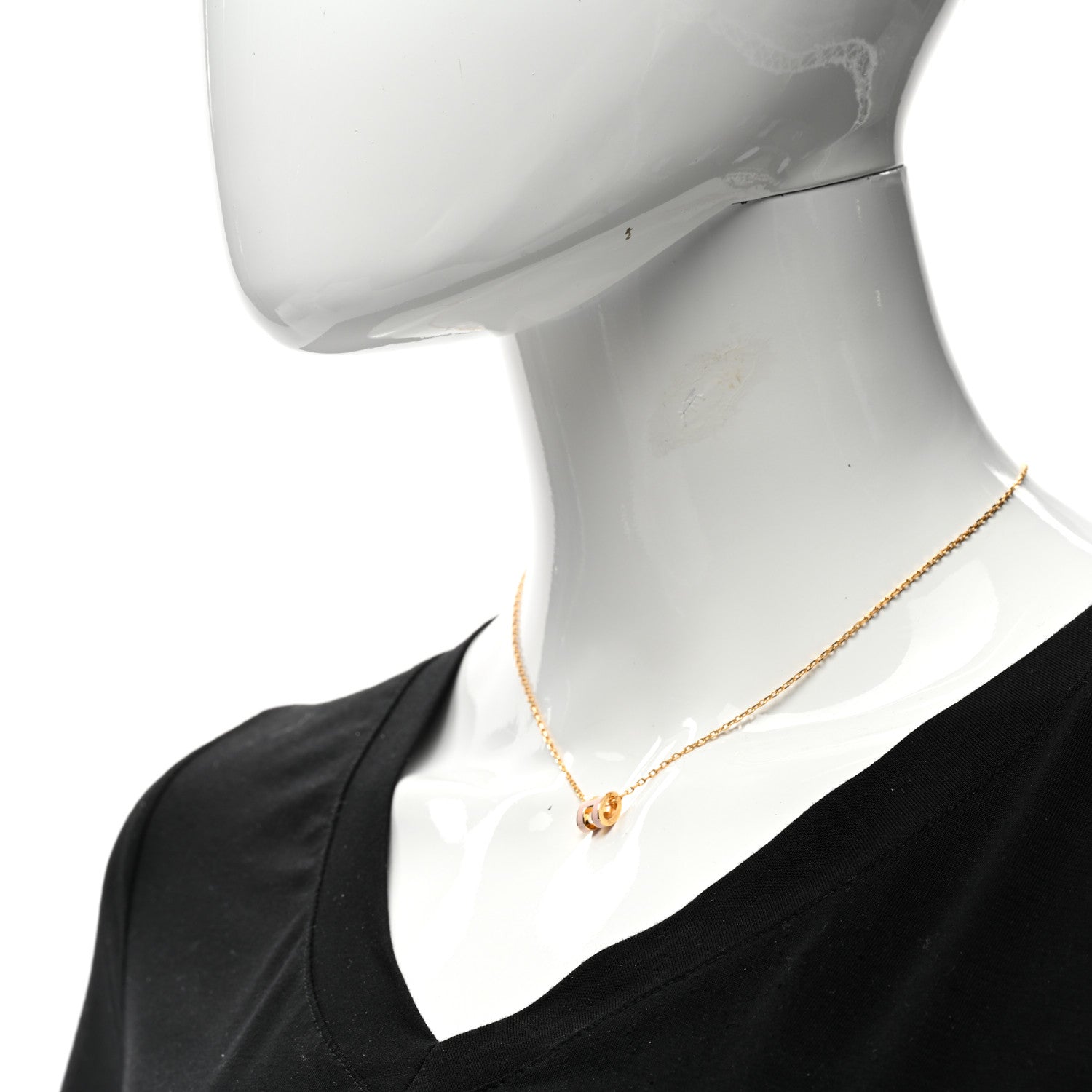Hermes Lacquered Rose Gold Mini Pop H Pendant Necklace Rose Dragee 2 of 7