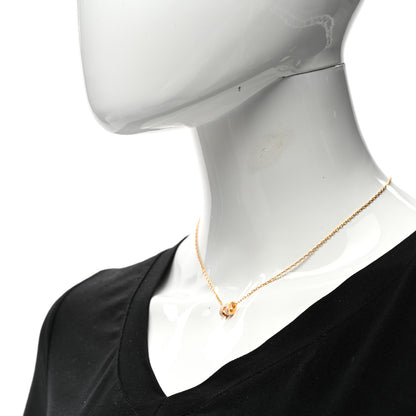 Hermes Lacquered Rose Gold Mini Pop H Pendant Necklace Rose Dragee 2 of 7