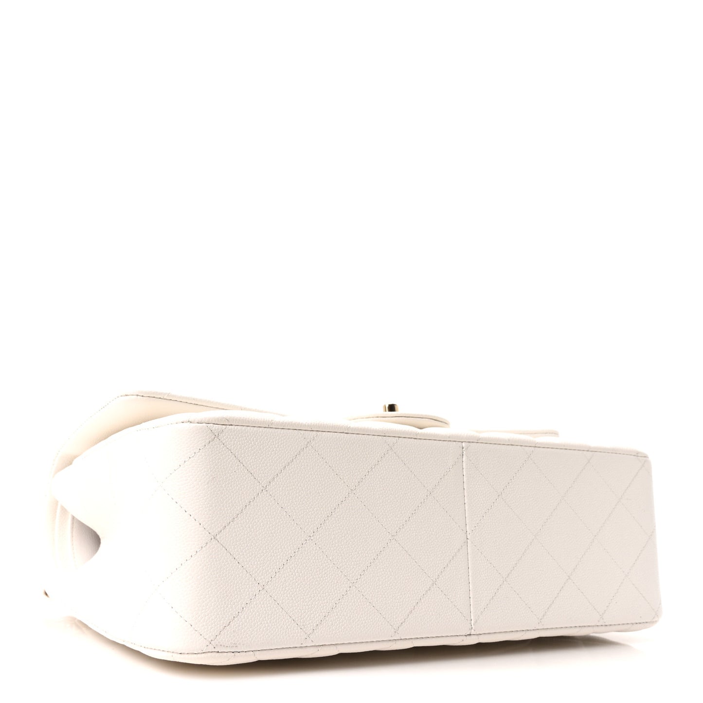 Caviar Quilted Jumbo Double Flap White