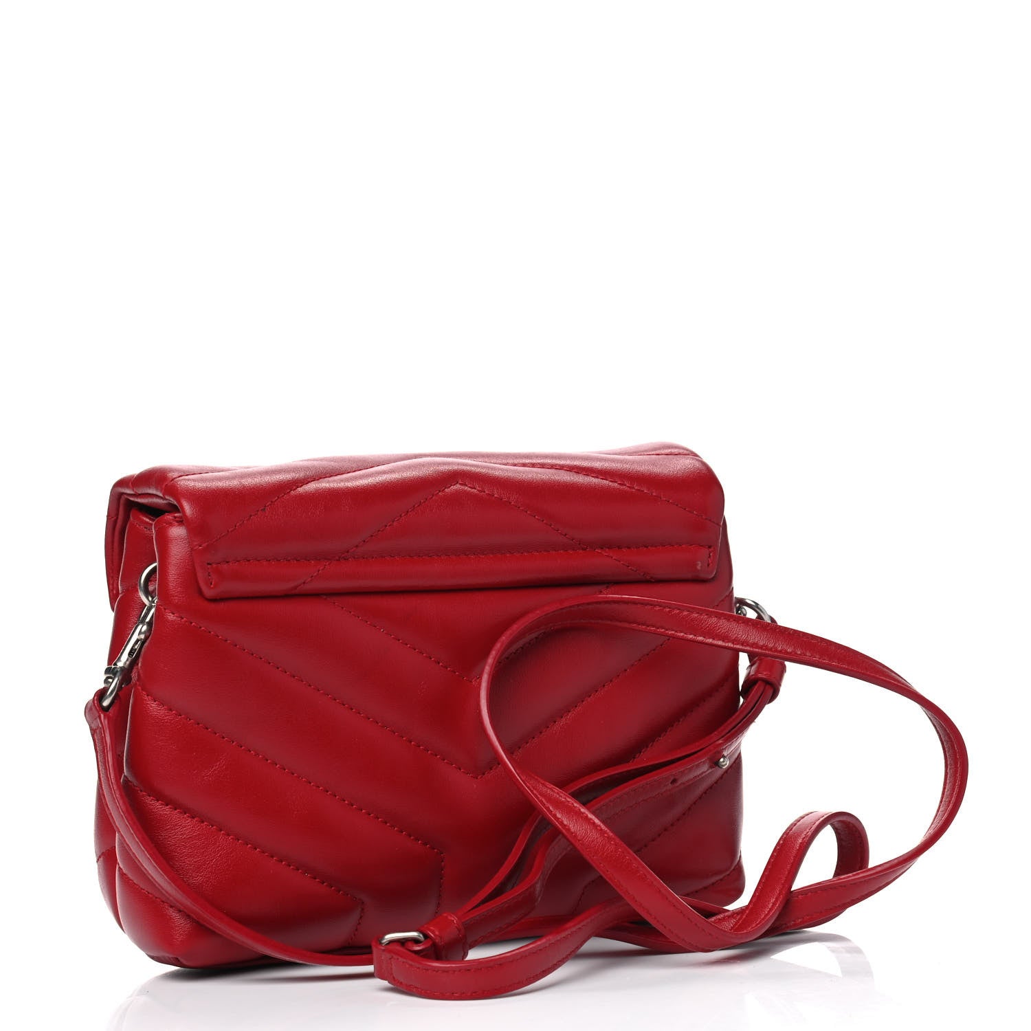 Saint Laurent Calfskin Y Quilted Monogram Toy Loulou Crossbody Bag Rouge Eros 2 of 6