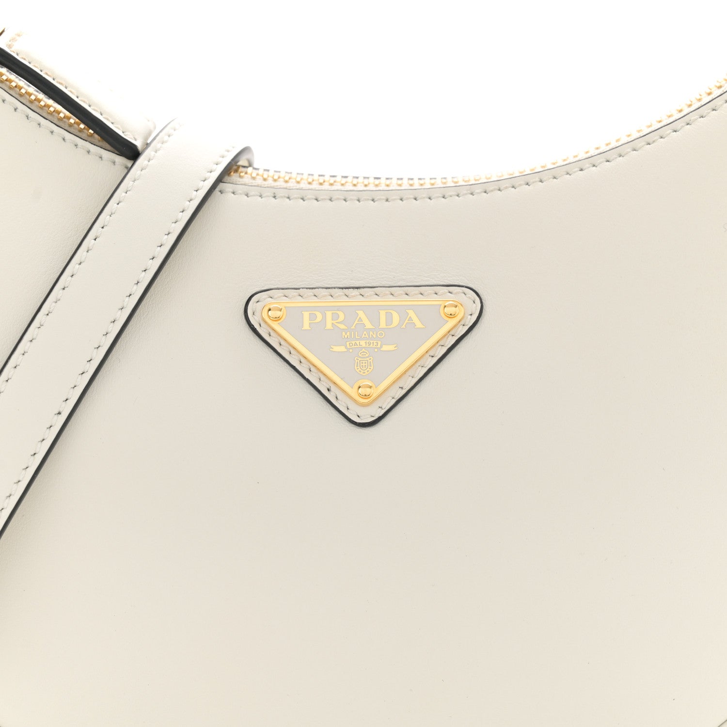 Prada Soft Calfskin Arque Shoulder Bag White 8 of 10