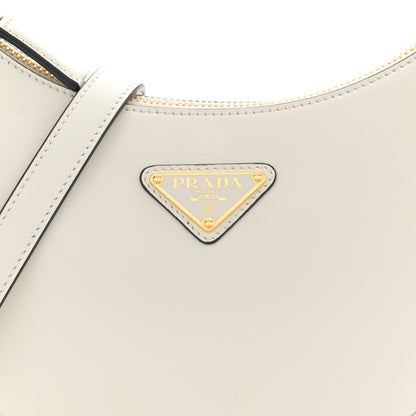Prada Soft Calfskin Arque Shoulder Bag White 8 of 10