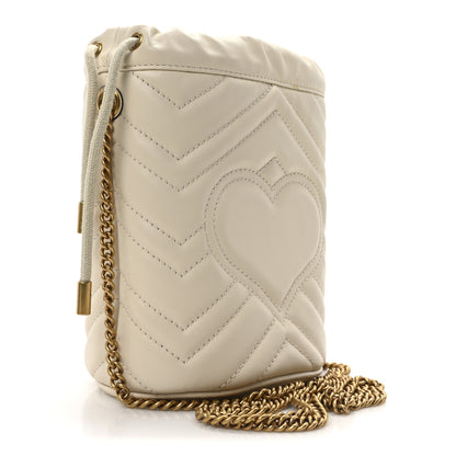 Gucci Calfskin Matelasse Mini GG Marmont 2.0 Bucket Bag White 3 of 10