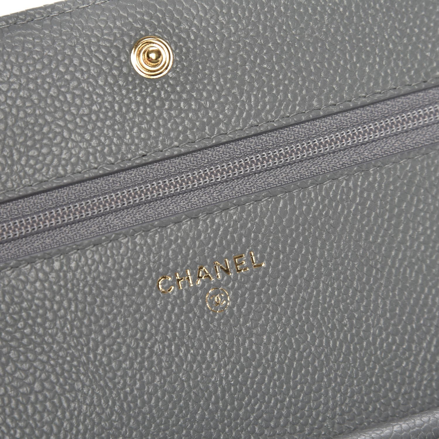 Chanel Caviar Quilted Boy Wallet On Chain WOC Grey 5 of 9