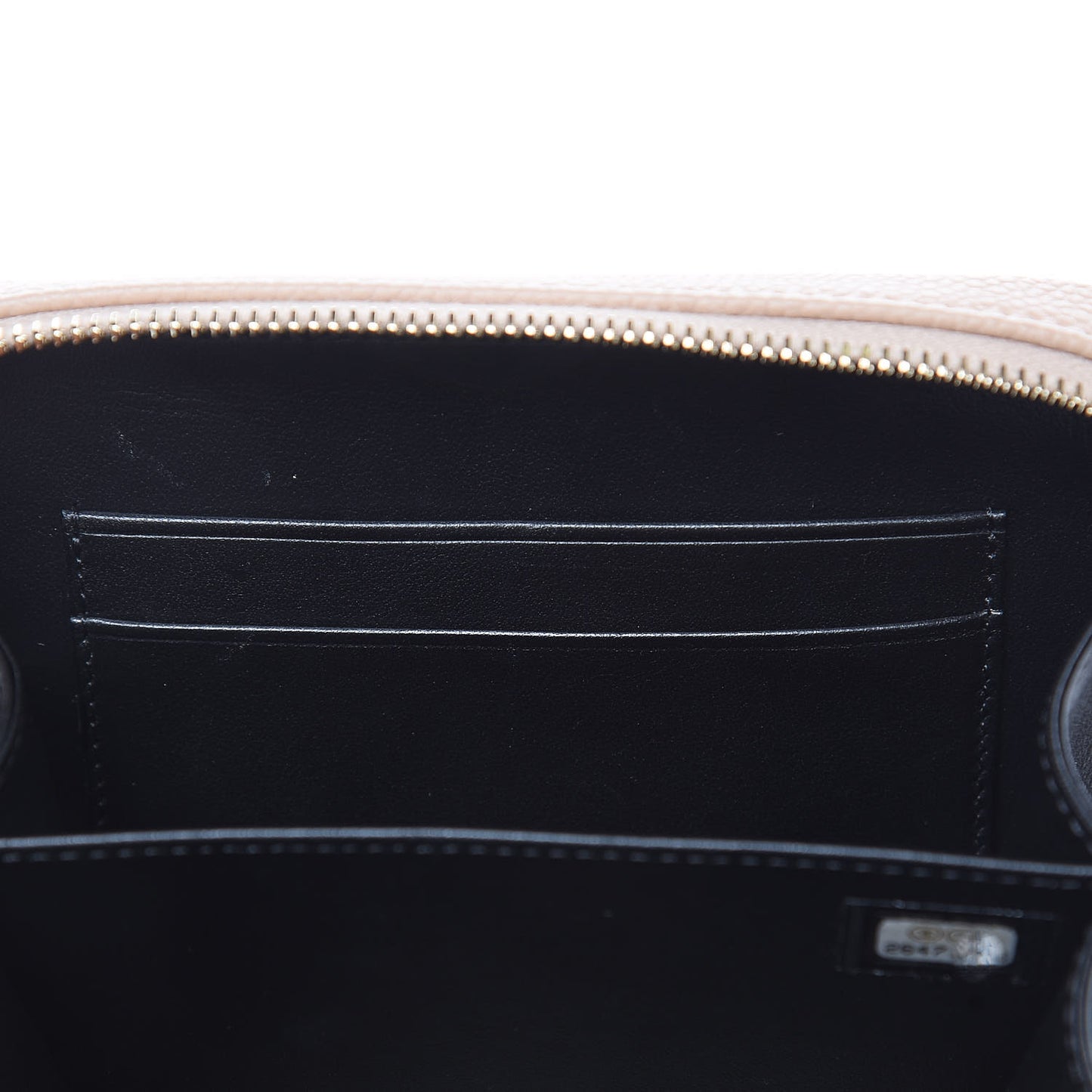 Caviar Quilted CC Filigree Vanity Clutch With Chain Beige Black