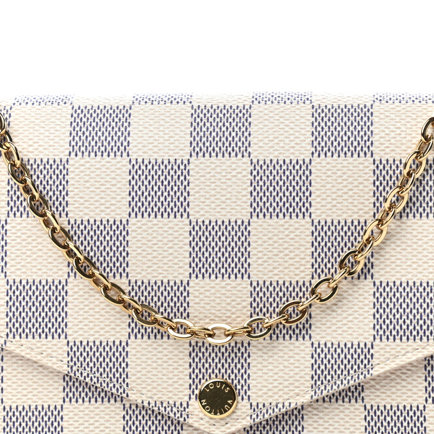 Louis Vuitton Damier Azur Pochette Felicie Chain Wallet Rose Ballerine 10 of 14
