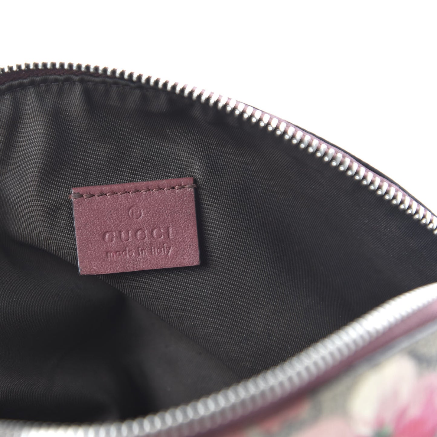 GG Supreme Monogram Blooms Large Pouch Cosmetic Case Beige Multicolor Dry Rose