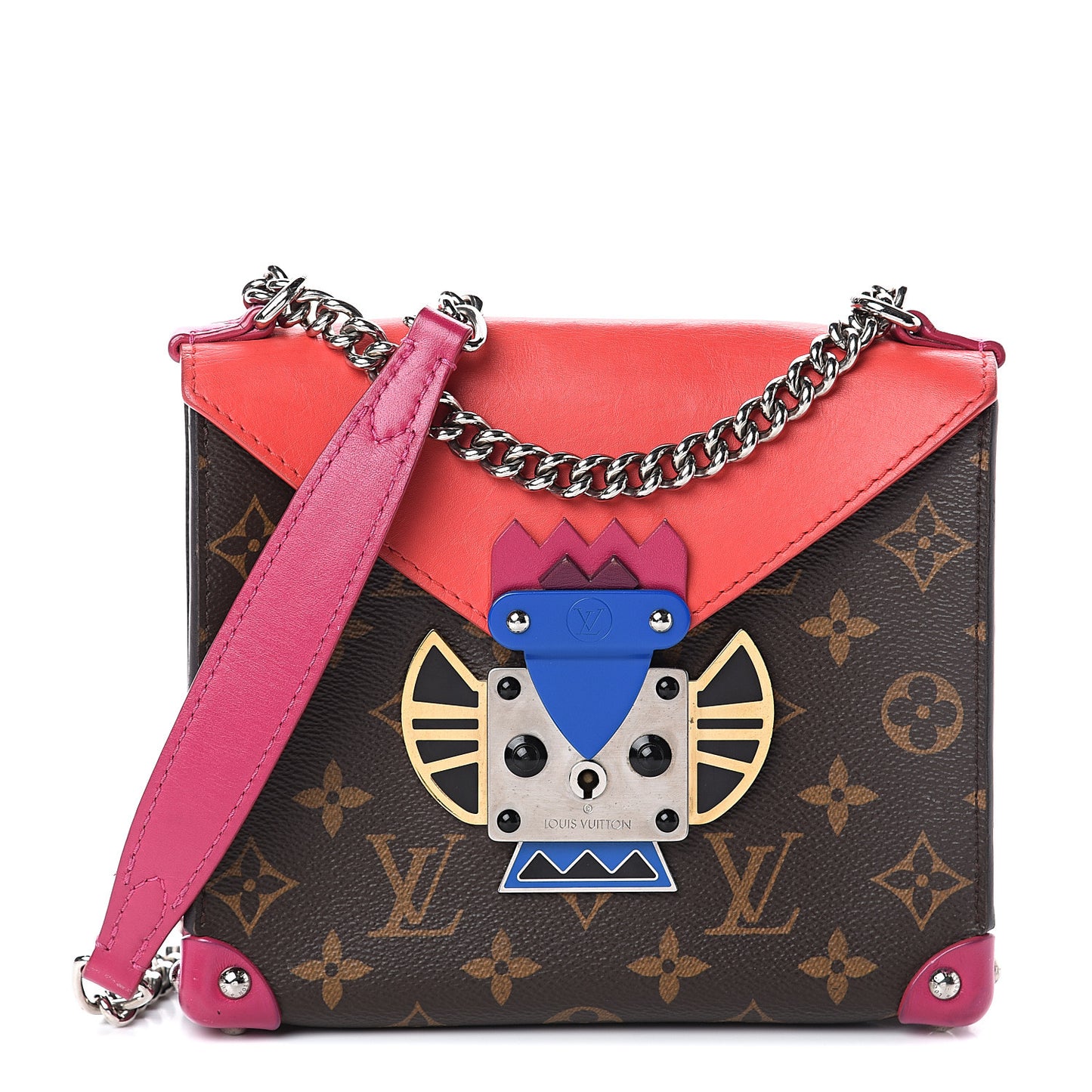 Monogram Tribal Mask Pochette PM Rouge