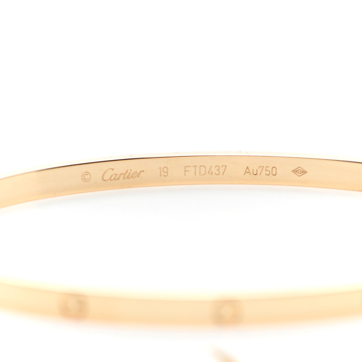 18K Yellow Gold Small LOVE Bracelet 19