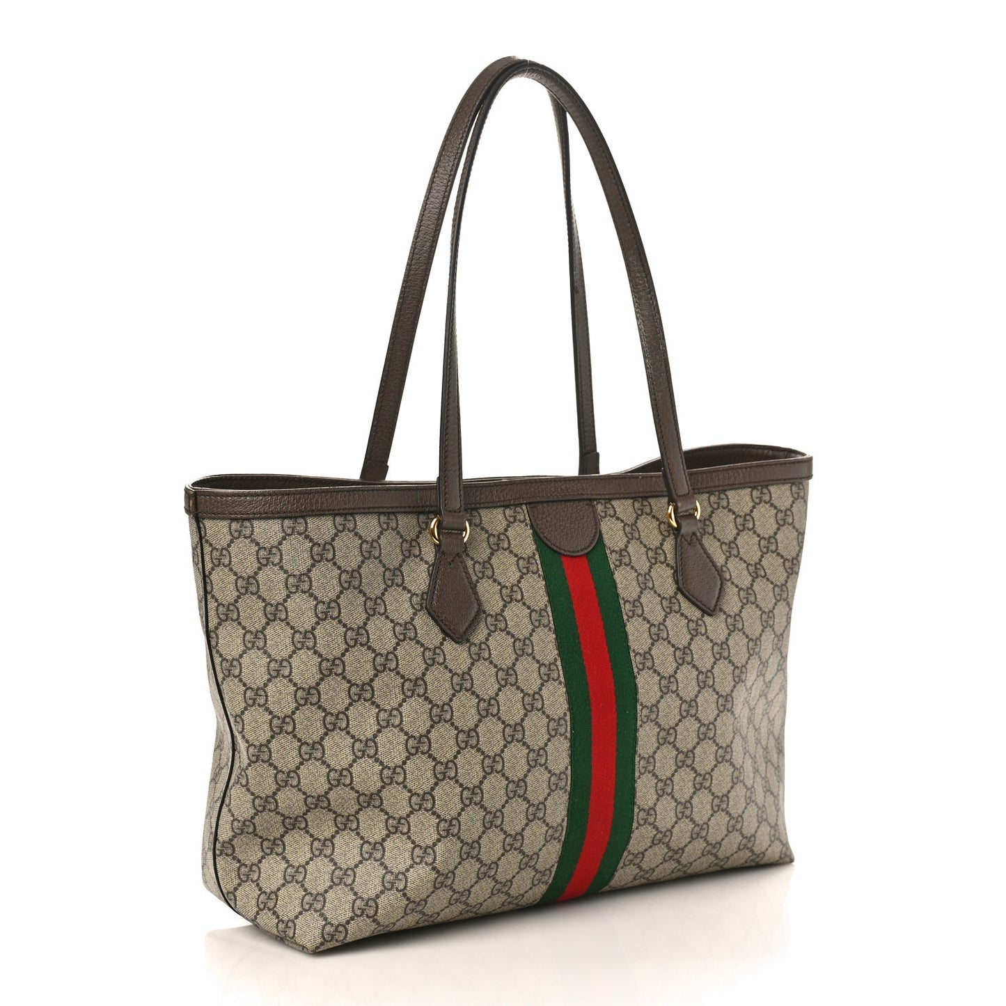 GG Supreme Monogram Medium Ophidia Shopping Tote Brown