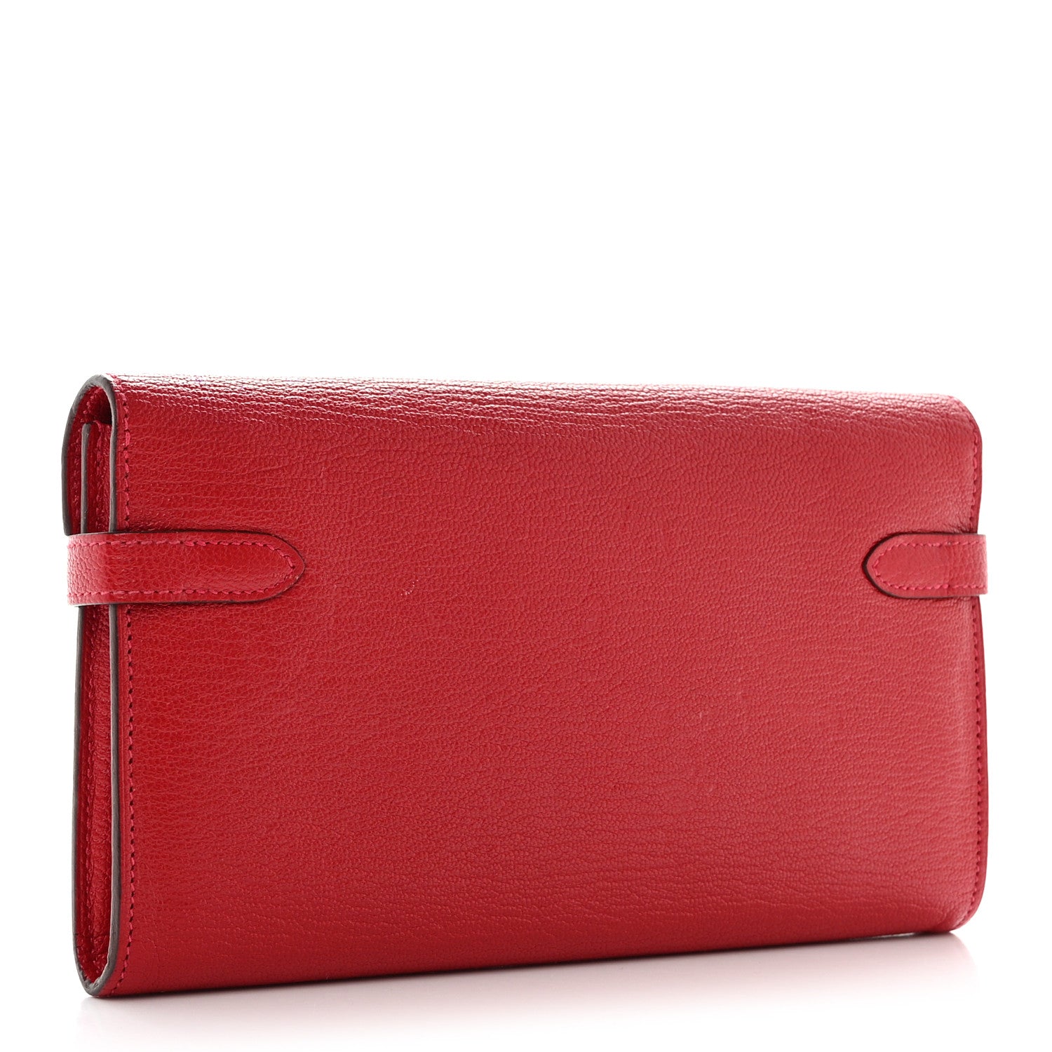 Hermes Chevre Mysore Kelly Longue Wallet Rouge Casaque 3 of 10