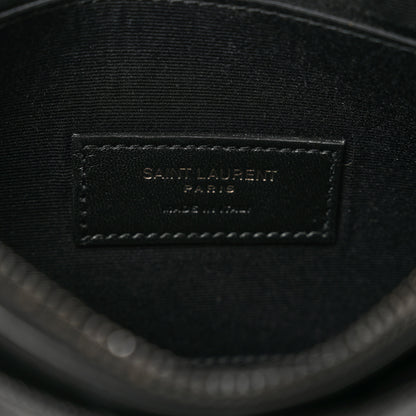 Saint Laurent Grain De Poudre Chevron Monogram Bill Pouch Black 6 of 8