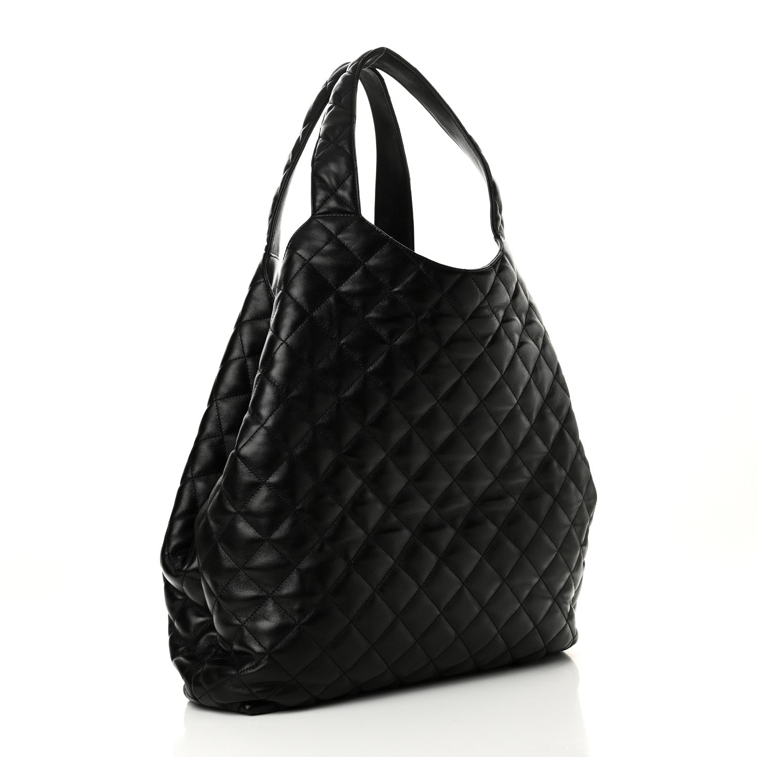 Saint Laurent Lambskin Quilted Maxi Icare Shopping Tote Black 4 of 10