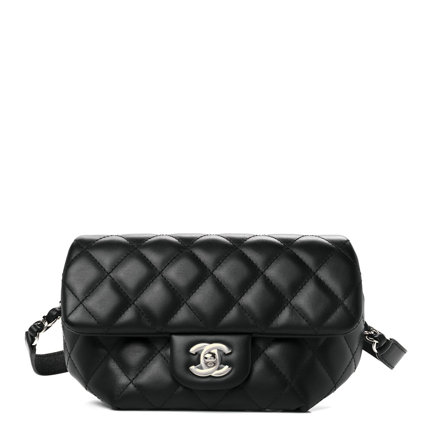 Chanel Calfskin Quilted CC Uniform Flap Belt Bag Black 1 of 9