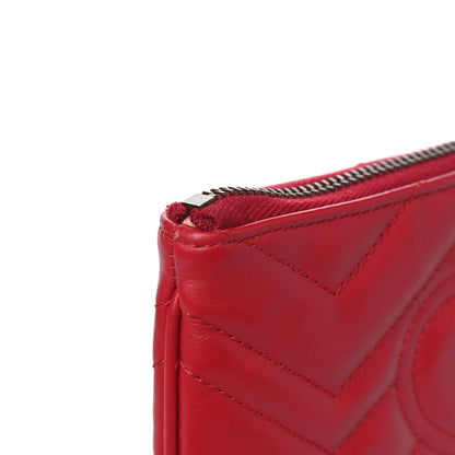 Gucci Calfskin Matelasse GG Marmont Wrist Wallet Hibiscus Red 10 of 11