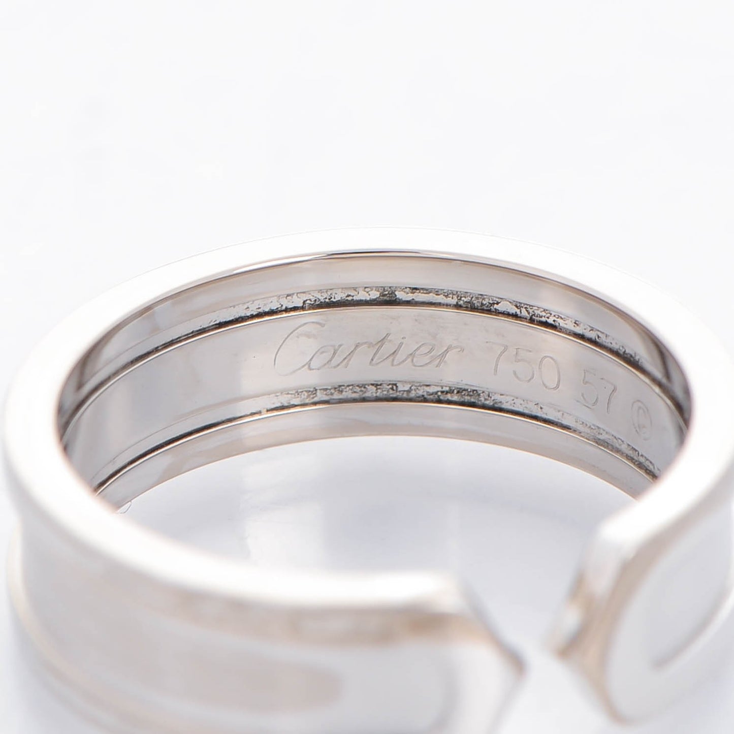 18K White Gold 7mm C De Ring 57 8