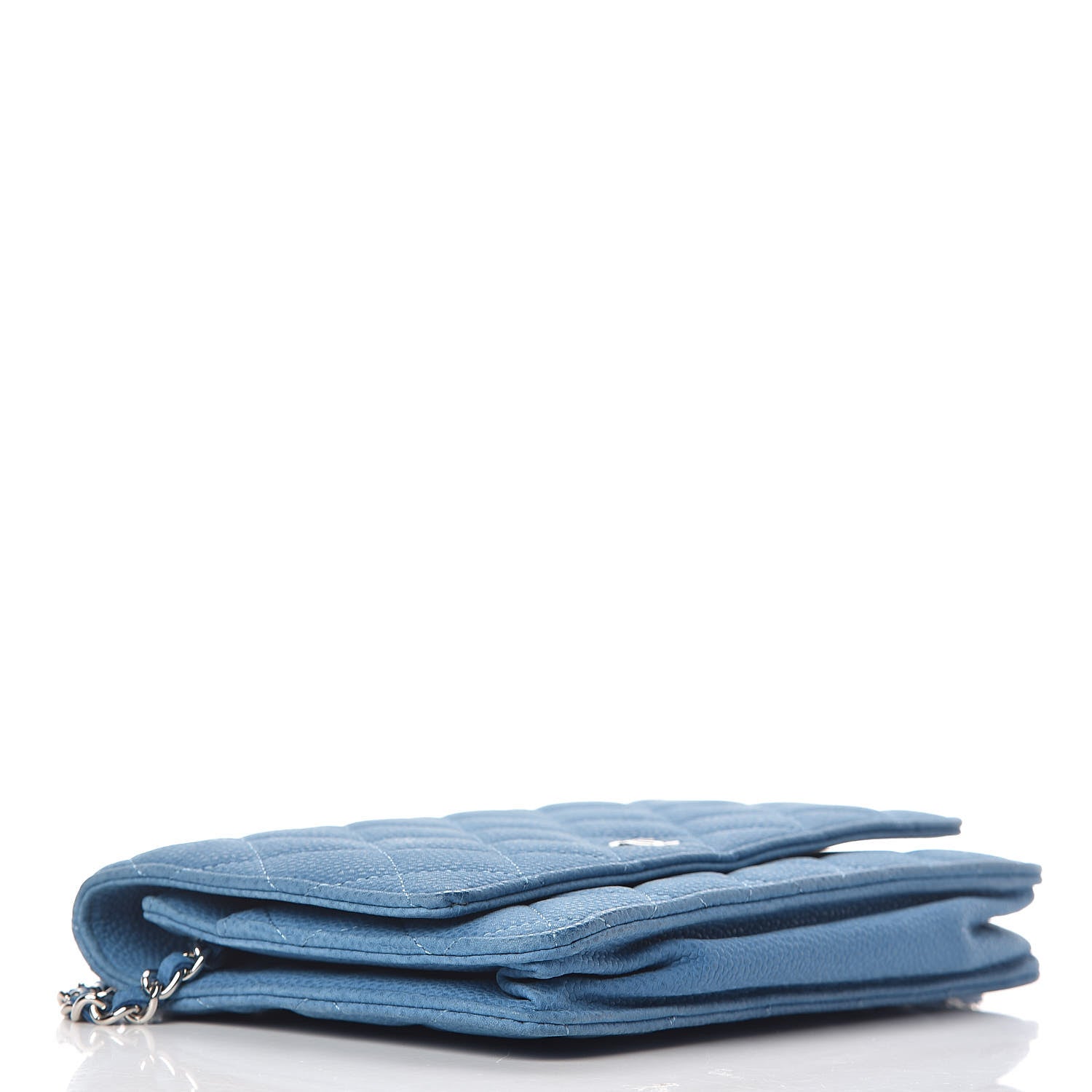 Chanel Iridescent Caviar Quilted Wallet On Chain WOC Blue 4 of 13