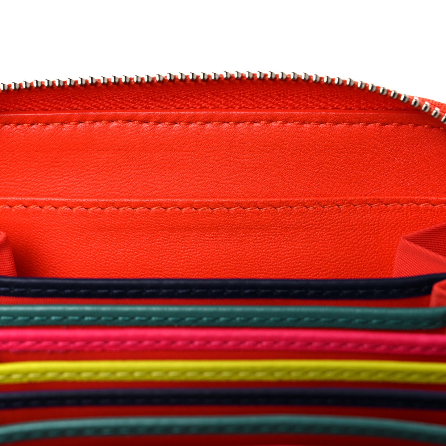 Lambskin Cannage Mini Lady Dior Zip Portemonnaie Orange