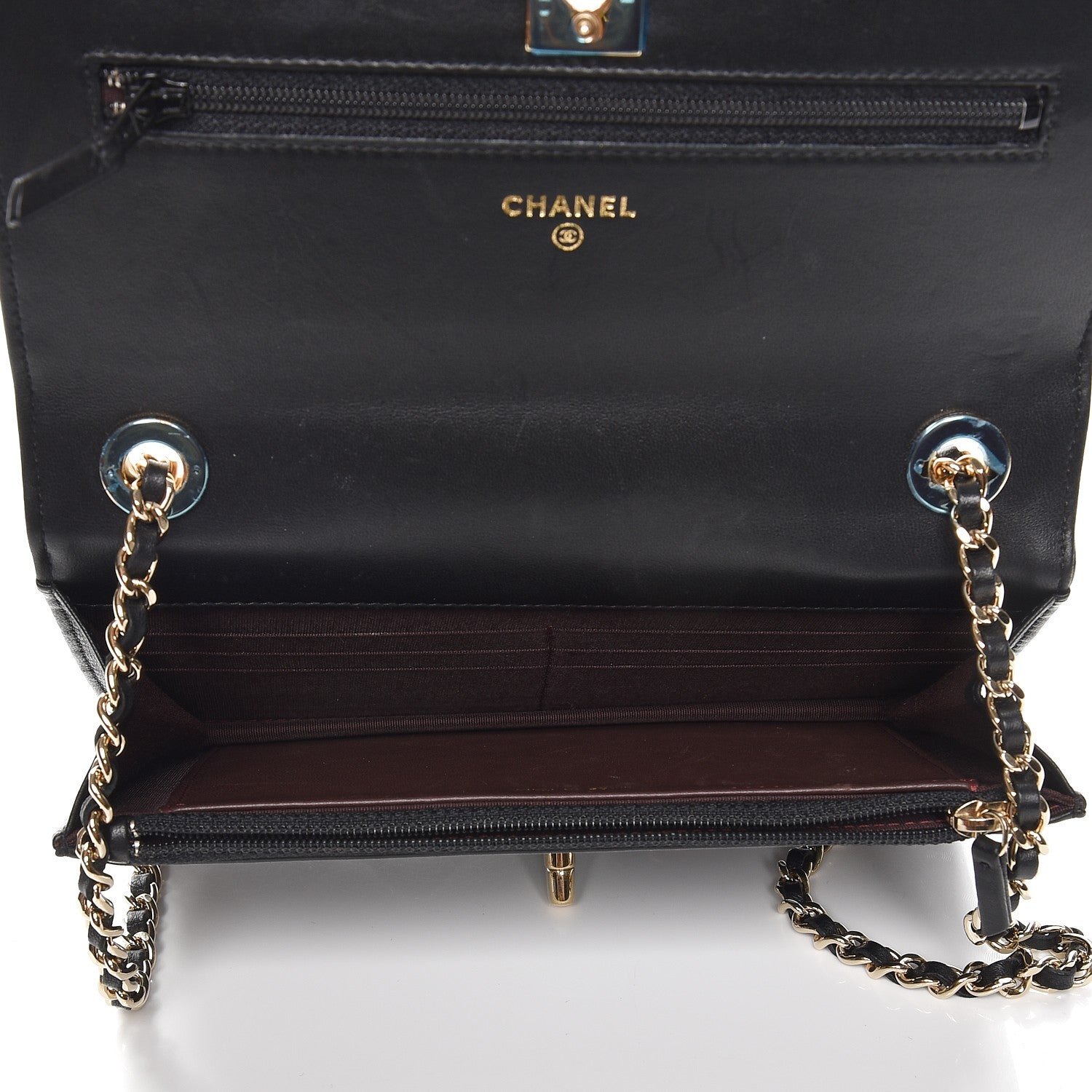 Chanel Lambskin Quilted Trendy CC Wallet On Chain WOC Black 5 of 8