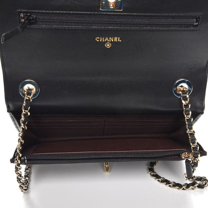 Chanel Lambskin Quilted Trendy CC Wallet On Chain WOC Black 5 of 8