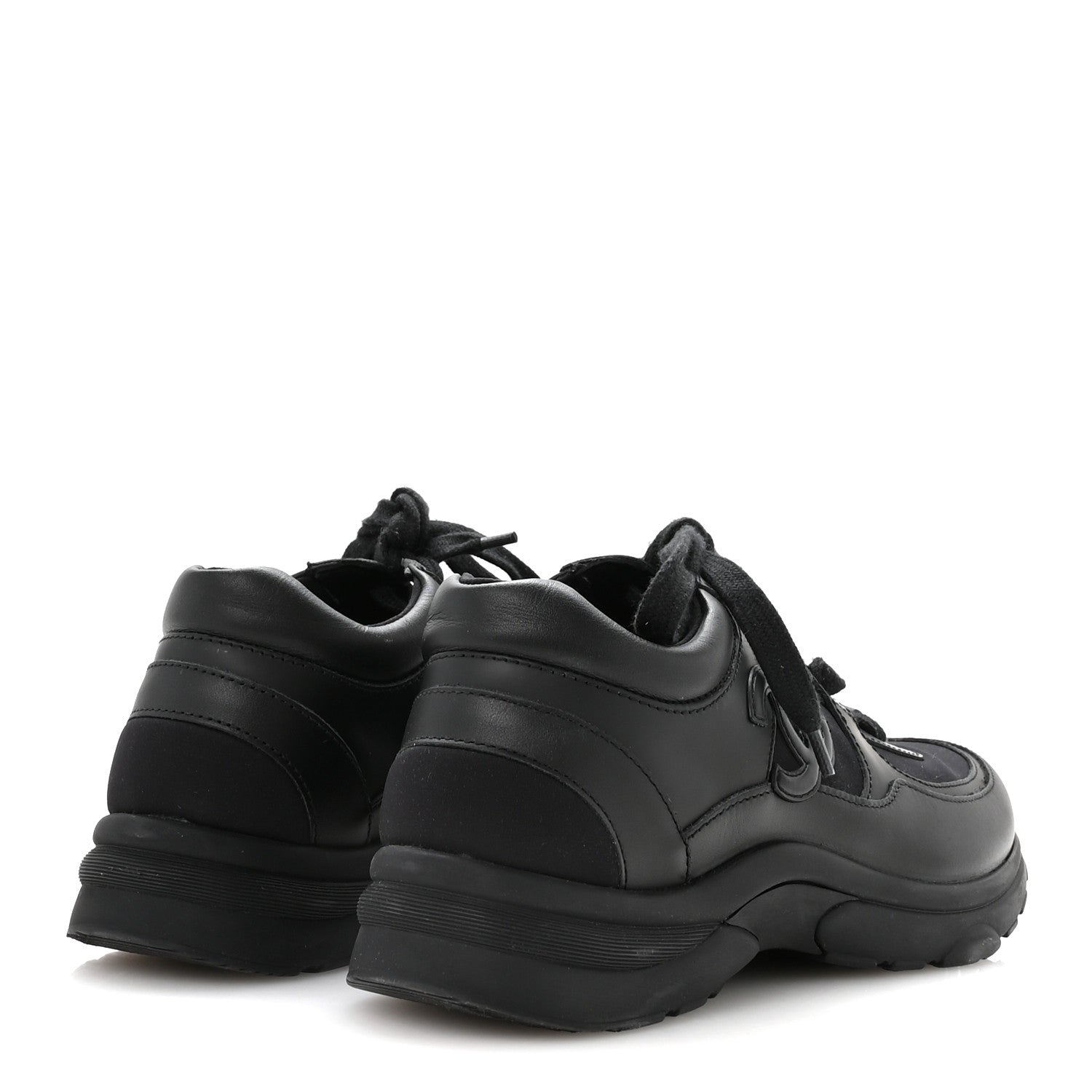 Chanel Calfskin Lambskin CC Uniform Sneakers 40 Black 5 of 8