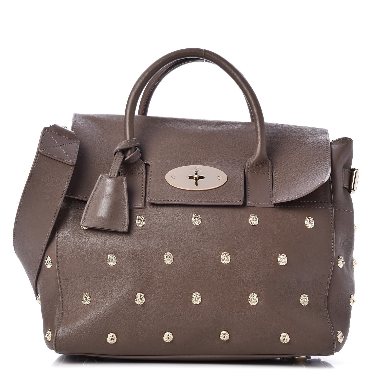 Mulberry Calfskin Studded Medium Cara Delevingne Convertible Satchel Taupe 1 of 8
