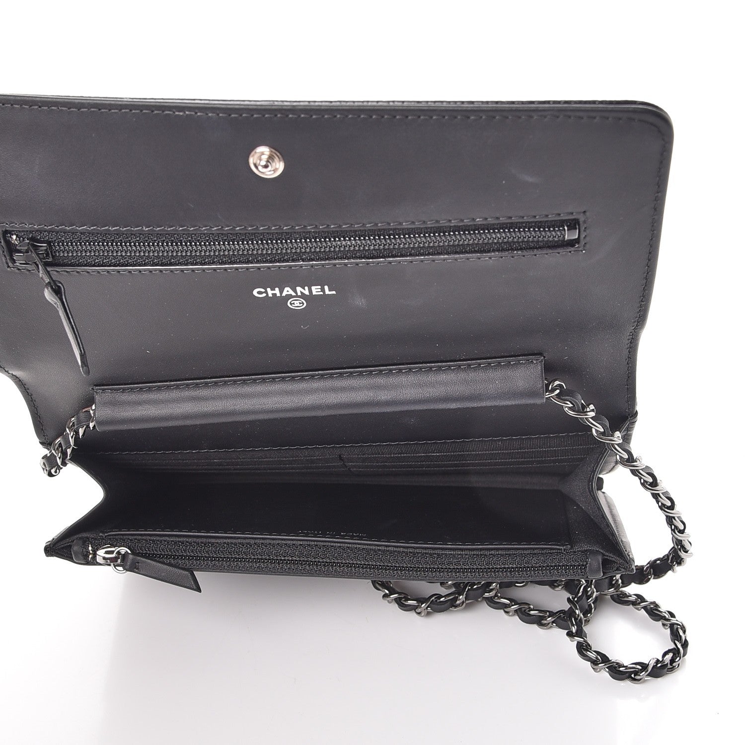 Chanel Patent Caviar Timeless CC Wallet on Chain WOC Black 5 of 8