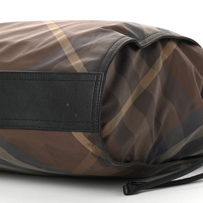 Burberry Nylon Check Small Buckleigh Packable Tote Birch Grey 11 of 14