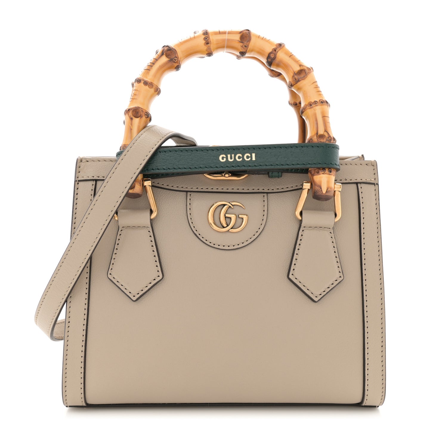 Wonka Grain Calfskin Mini Diana Tote Bag Oatmeal Vintage Green