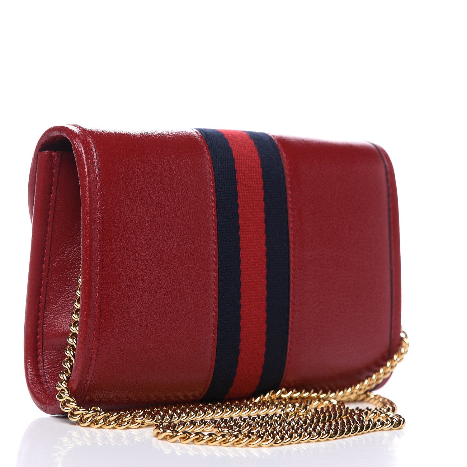 Gucci Textured Calfskin Web Mini Rajah Slim Flap Shoulder Bag Romantic Cherry 3 of 10