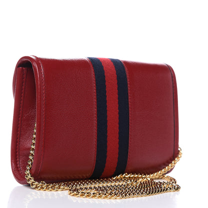 Gucci Textured Calfskin Web Mini Rajah Slim Flap Shoulder Bag Romantic Cherry 3 of 10