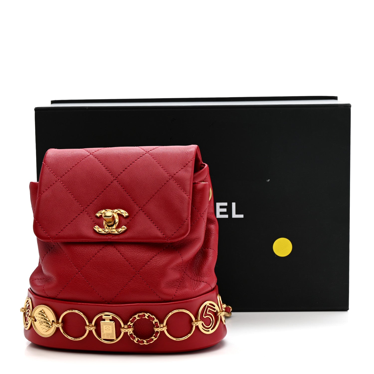Chanel Calfskin Quilted Small Charms Backpack Red 11 of 11