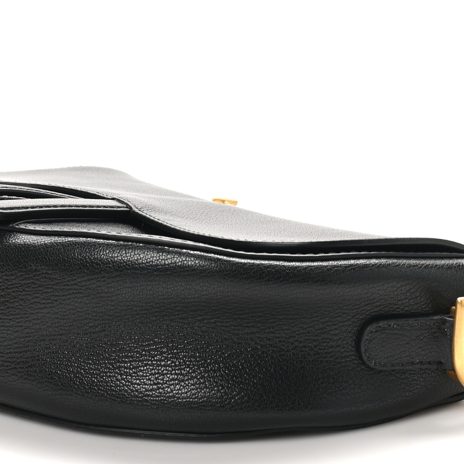 Christian Dior Shiny Goatskin Large Soft Saddle Bag Black 10 of 10