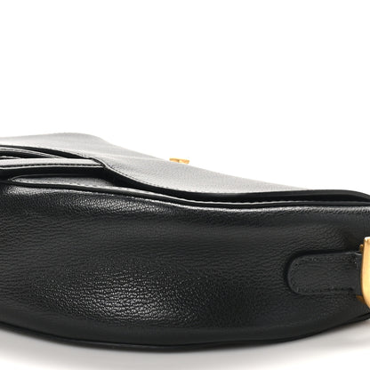 Christian Dior Shiny Goatskin Large Soft Saddle Bag Black 10 of 10