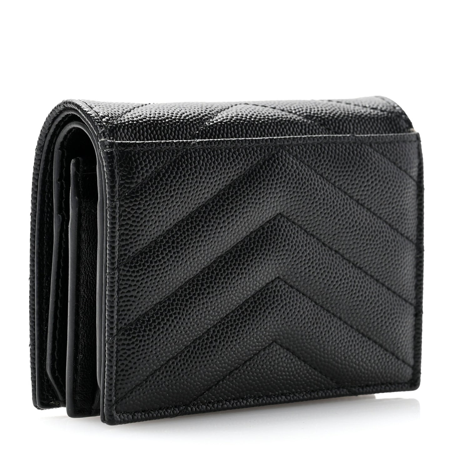 Grain De Poudre Matelasse Chevron Monogram Card Case Black