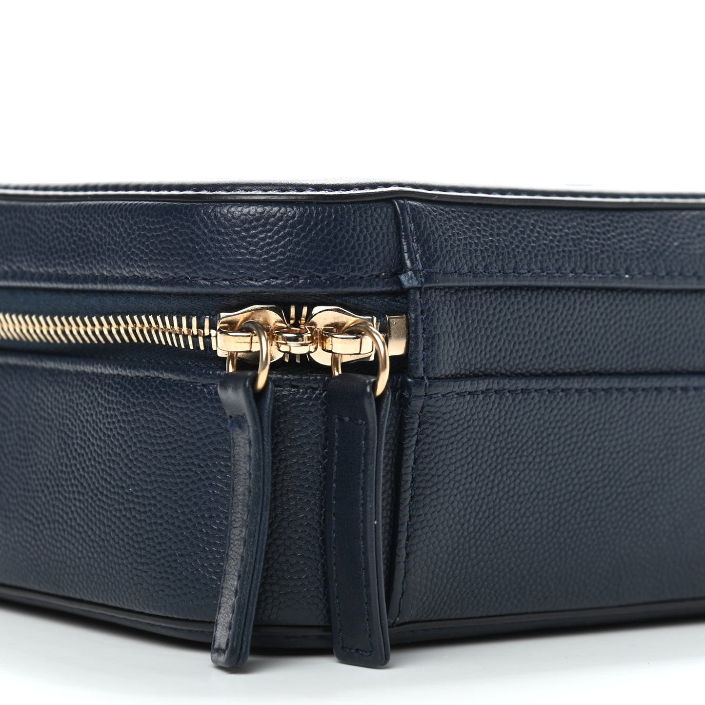 Caviar Quilted Medium CC Filigree Vanity Case Navy