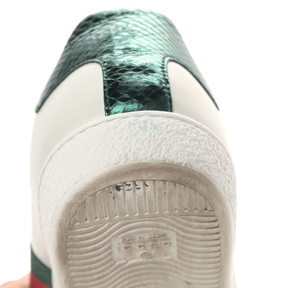 Gucci Calfskin Ayers Bee Embroidered Womens Ace Sneakers 37.5 White Green 14 of 16