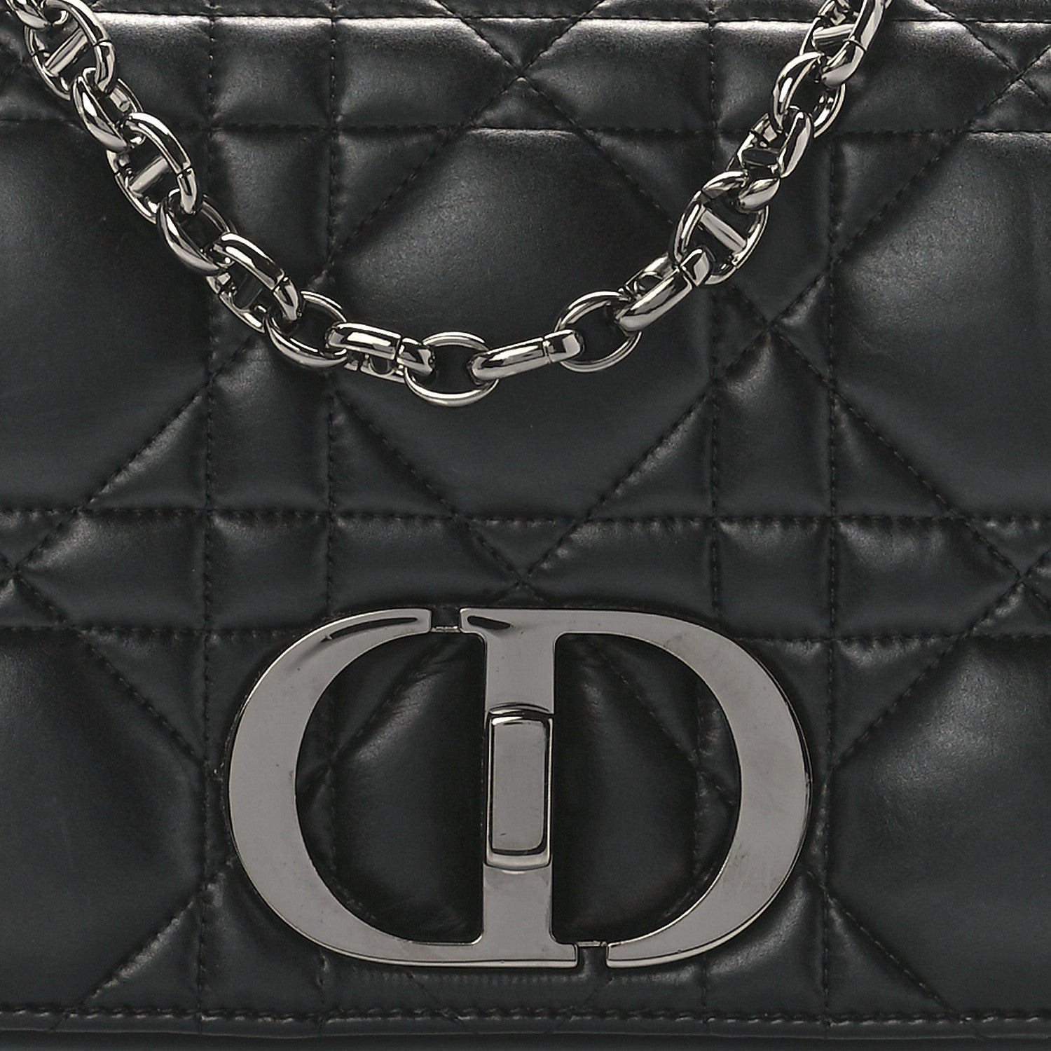 Christian Dior Lambskin Macrocannage Medium Caro Bag Black 7 of 10