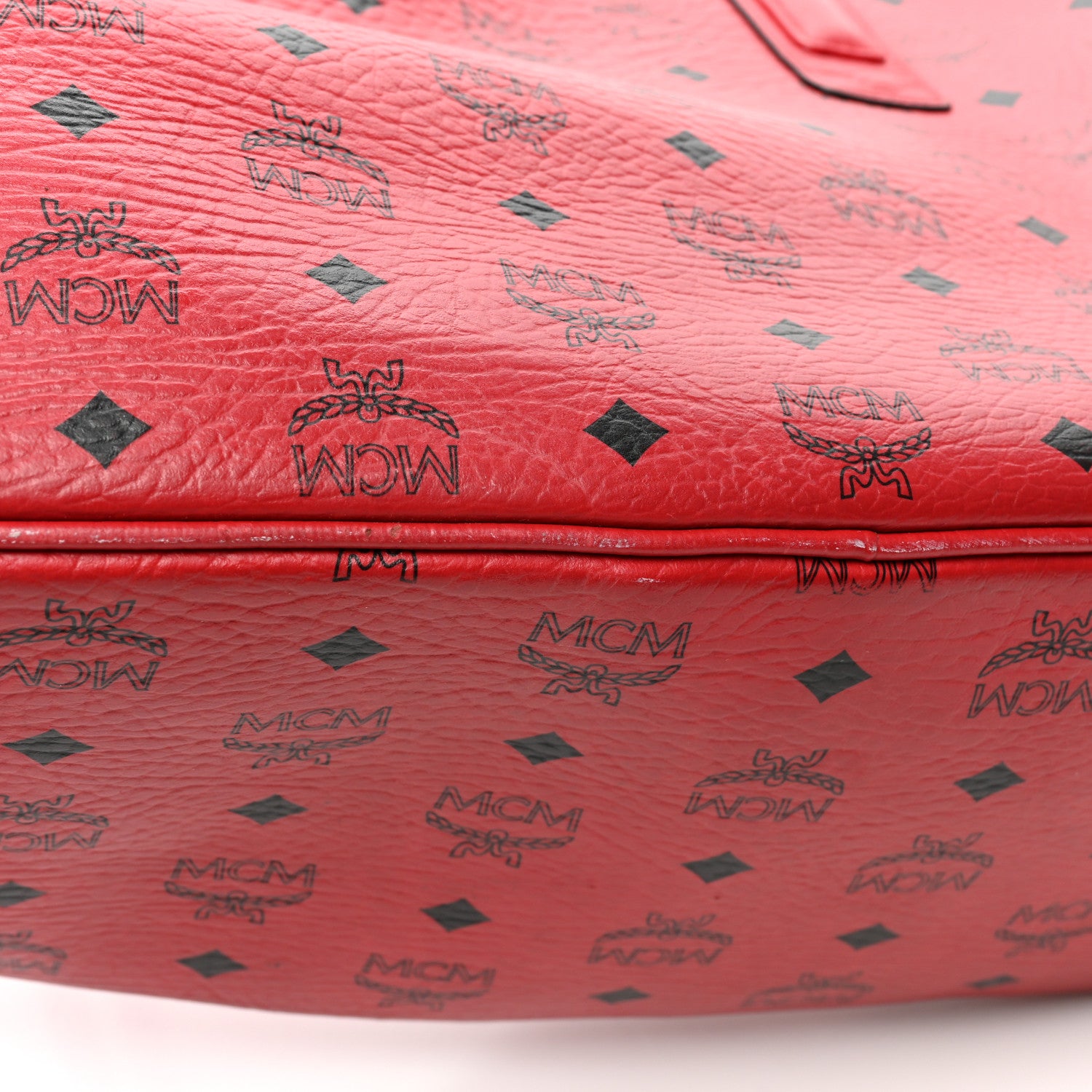 MCM Visetos Medium Liz Reversible Shopper Tote Ruby Red 16 of 29