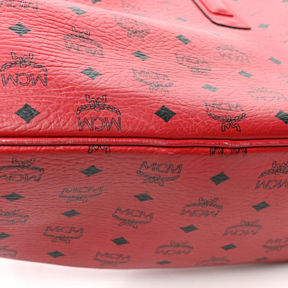 MCM Visetos Medium Liz Reversible Shopper Tote Ruby Red 16 of 29