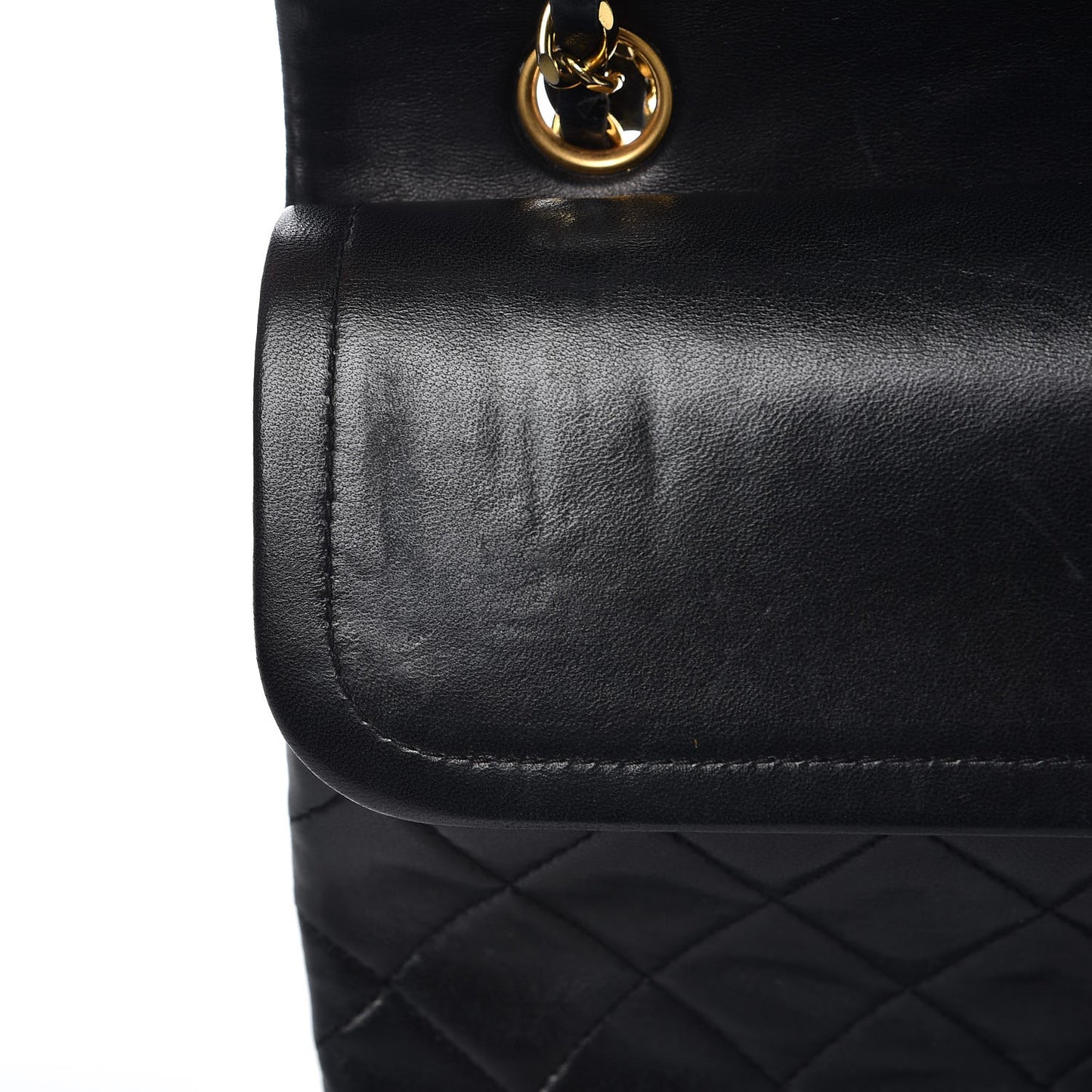 Lambskin Quilted Medium Double Flap Black