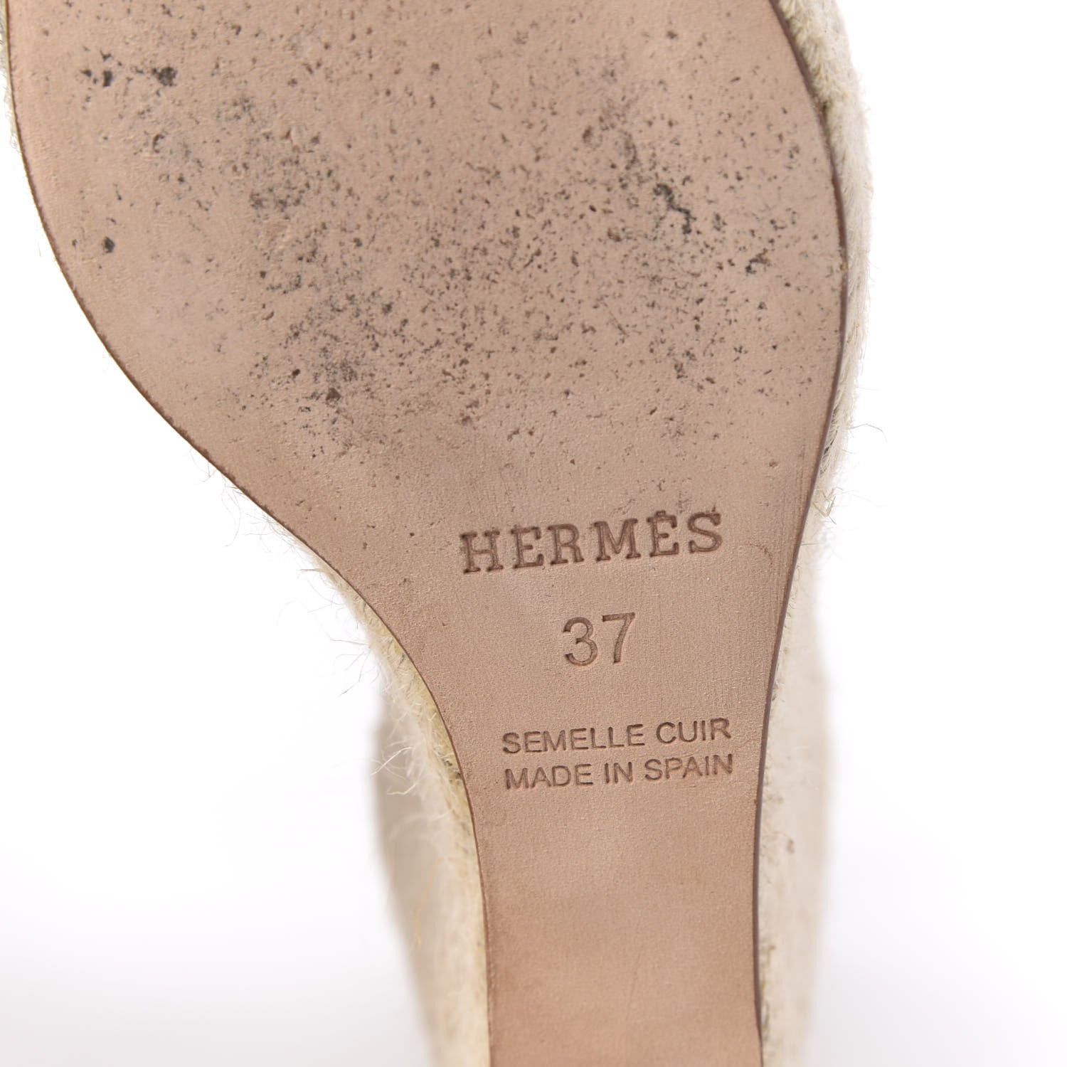 Hermes Suede Espadrille Wedge Sandals 37 6 of 8