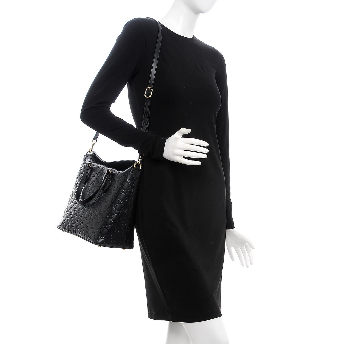 Guccissima Linea A Foldover Tote Black