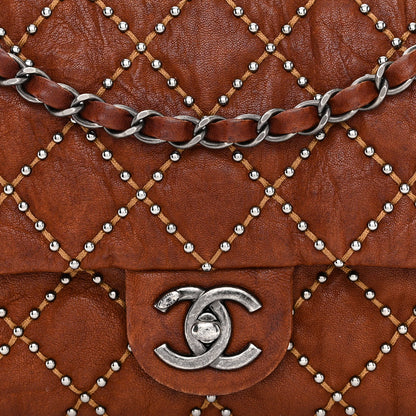 Chanel Washed Lambskin Studded Metal Beauty Flap Brown 8 of 10