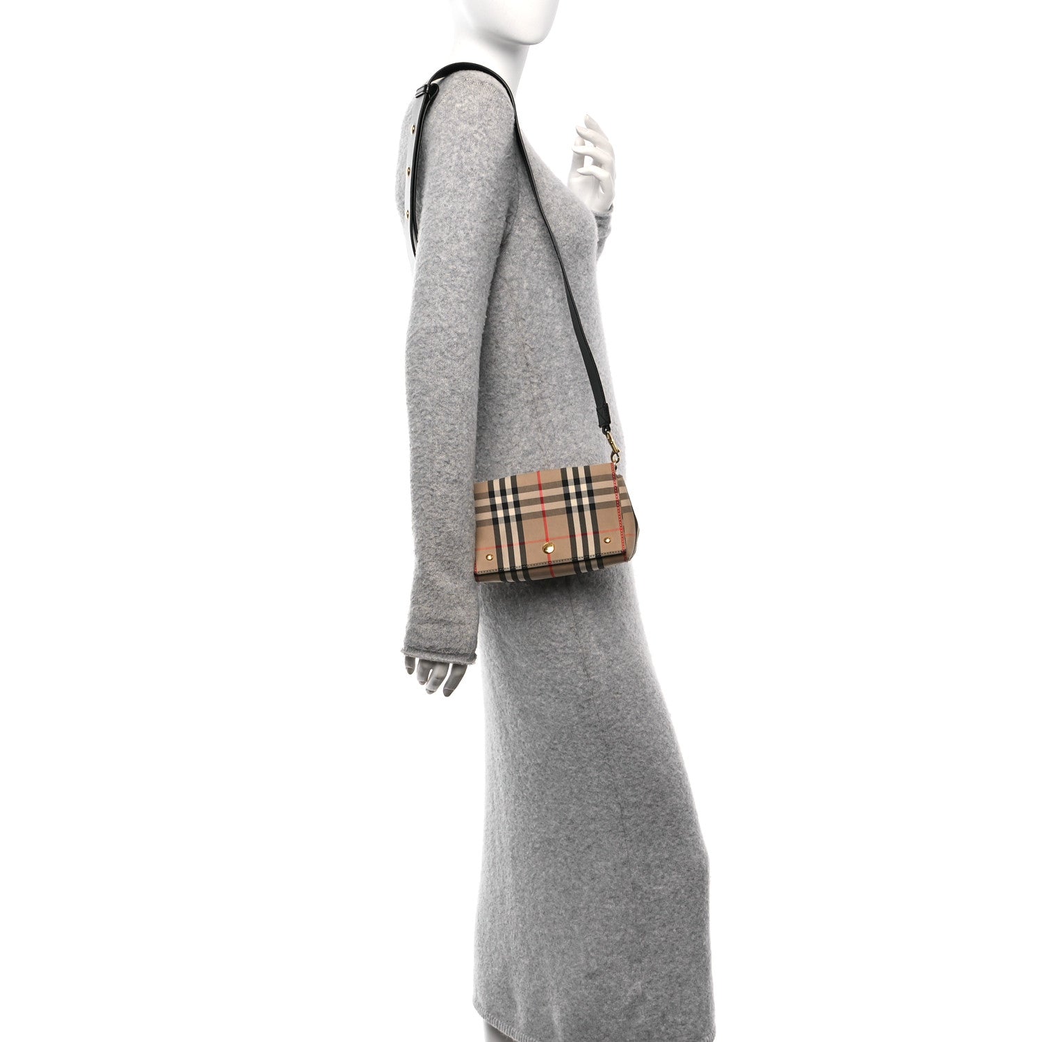 Burberry Vintage Check Hackberry Crossbody Bag Archive Beige Black 2 of 9