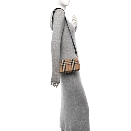 Burberry Vintage Check Hackberry Crossbody Bag Archive Beige Black 2 of 9