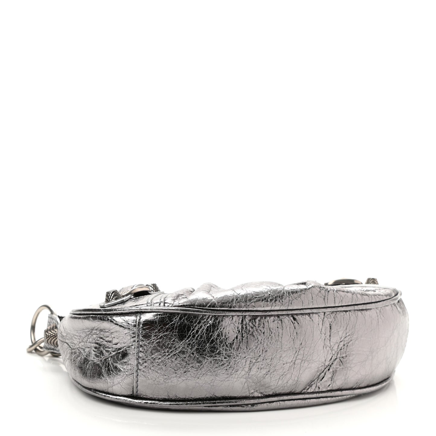 Metallic Agneau Arena Le Cagole Chain Shoulder Bag XS Silver