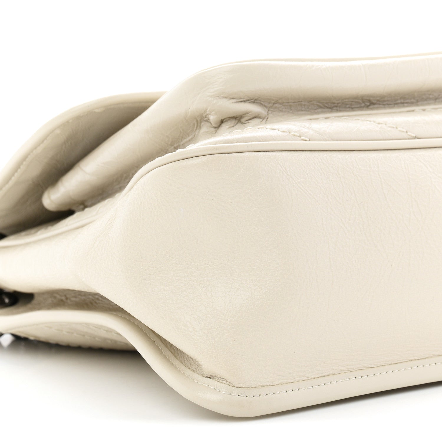 Saint Laurent Crinkled Calfskin Matelasse Monogram Medium Niki Chain Satchel Crema Soft 9 of 10