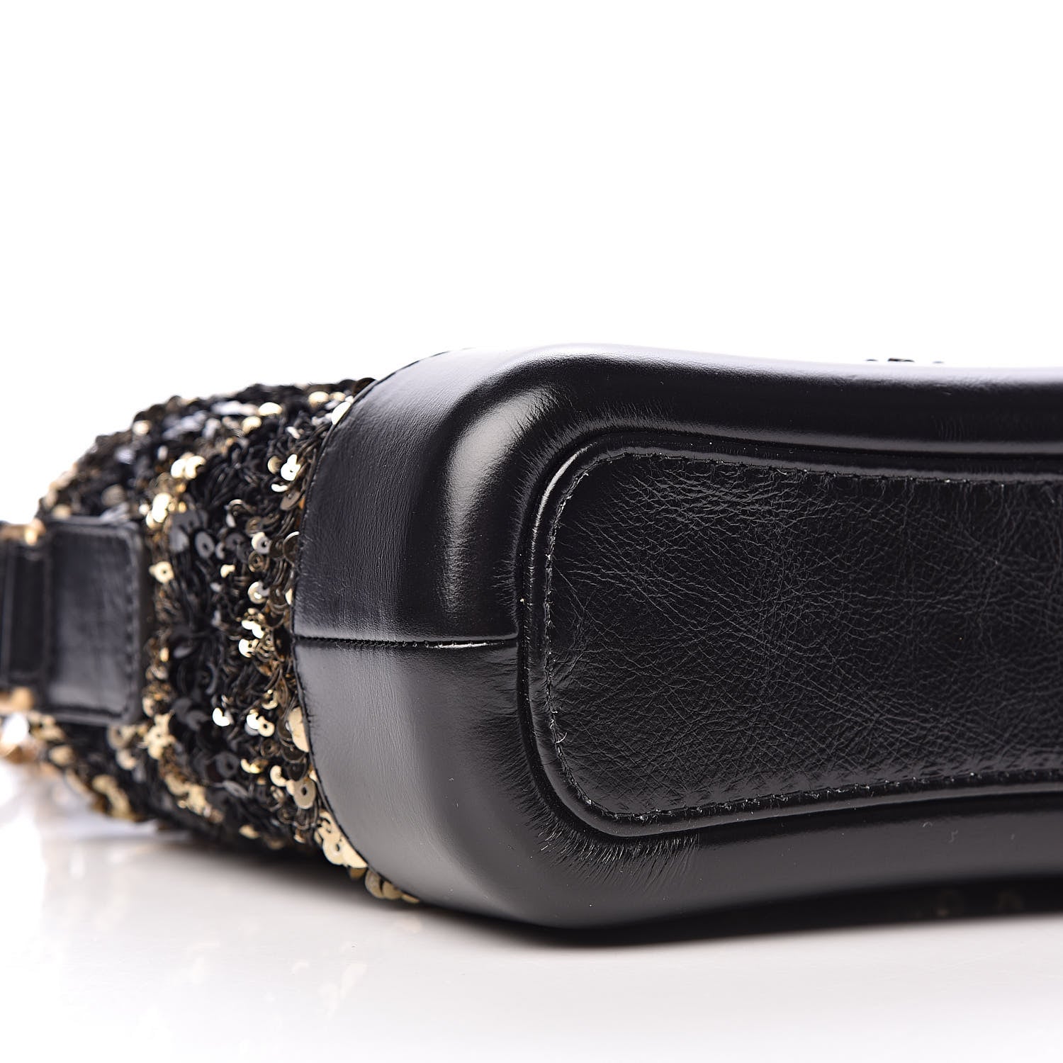 Chanel Sequin Calfskin Small Gabrielle Hobo Black Gold 5 of 10